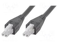 Cable; female; PIN: 2; Len: 0.18m; 6A; Insulation: PVC; Colour: black MOLEX