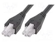 Cable; female; PIN: 3; Len: 1m; 6A; Insulation: PVC; Colour: black MOLEX
