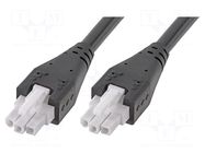 Cable; female; PIN: 3; Len: 2m; 6A; Insulation: PVC; Colour: black MOLEX