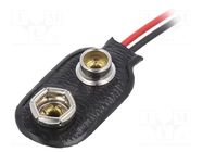 6F22 connector; 6F22,6LR61; Batt.no: 1; on cable; cables; 100mm KEYSTONE