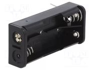 Holder; AAA,R03; Batt.no: 2; PCB,THM; for PCB; polypropylene KEYSTONE