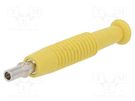 Plug; 2mm banana; 6A; 60VDC; yellow; nickel plated; -25÷60°C; 6mΩ HIRSCHMANN T&M