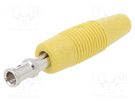 Plug; 4mm banana; 30A; 60VDC; yellow; non-insulated; 3mΩ; 2.5mm2 HIRSCHMANN T&M