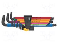 Wrench-set; inch,Hex Plus key,spherical; 9pcs. WERA
