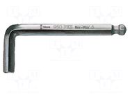 Wrench: hex key; Hex Plus,spherical; HEX 3mm; Overall len: 71mm WERA