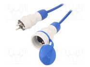 Extension lead; 3x1.5mm2; Sockets: 1; PUR; blue; 15m; 16A 