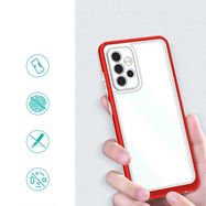 Clear 3in1 Case for Samsung Galaxy A73 Frame Cover Gel Red, Hurtel
