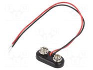 6F22 connector; 6F22,6LR61; Batt.no: 1; snap-on; cables; 150mm KEYSTONE