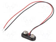 6F22 connector; 6F22,6LR61; Batt.no: 1; snap-on; cables; 150mm KEYSTONE