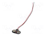 6F22 connector; 6F22,6LR61; Batt.no: 1; on cable; cables; 150mm KEYSTONE