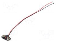 6F22 connector; 6F22,6LR61; Batt.no: 1; on cable; cables; 200mm KEYSTONE