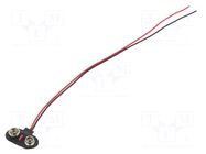 6F22 connector; 6F22,6LR61; Batt.no: 1; on cable; cables; 200mm KEYSTONE