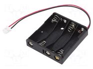 Holder; AAA,R03; Batt.no: 4; 3pin,cables,terminal; 150mm KEYSTONE