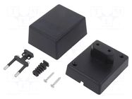 Enclosure: for power supplies; X: 58mm; Y: 73mm; Z: 52mm; ABS; black KRADEX