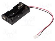 Holder; AA,R6; Batt.no: 2; 3pin,leads 150mm,terminal 