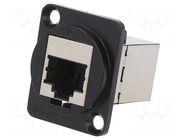 Coupler; FT; Cat: 6a; shielded; 8p8c; RJ45 socket,both sides; metal CLIFF