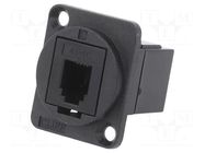 Coupler; FT; 4p4c; RJ9 socket,both sides; 19x24mm; plastic CLIFF