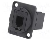 Coupler; FT; 4p4c; RJ9 socket,both sides; 19x24mm; plastic CLIFF