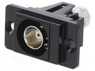 Coupler; BNC socket,both sides; 75Ω; black; metal; DUALSLIM; 29mm CLIFF