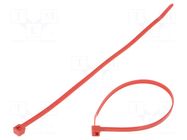 Cable tie; L: 200mm; W: 4.6mm; red; polyamide; 225N; Ømax: 50mm; T50R HELLERMANNTYTON