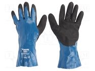 Protective gloves; Size: 10,XL; blue; nitryl,polyamide; Oil Guard WONDER GRIP
