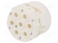 Connector: M23; contact insert; PIN: 7; male; crimped; w/o contacts HARTING