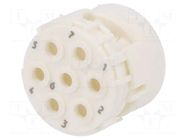 Connector: M23; contact insert; PIN: 7; male; crimped; w/o contacts HARTING