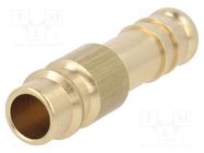 Connector; connector pipe; 0÷35bar; brass; NW 7,2,hose 9mm 