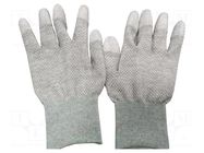 Protective gloves; ESD; XS; copper,polyamide; grey; <10GΩ EUROSTAT GROUP