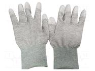Protective gloves; ESD; L; copper,polyamide; grey; <10GΩ EUROSTAT GROUP