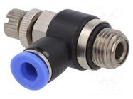 Throttle-check valve; -0.95÷15bar; nickel plated brass,PBT PNEUMAT