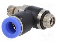 Throttle-check valve; -0.95÷15bar; nickel plated brass,PBT PNEUMAT