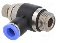 Throttle-check valve; -0.95÷15bar; nickel plated brass,PBT PNEUMAT