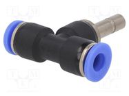 Push-in fitting; T-tap splitter; -0.95÷15bar; BLUELINE; 6mm PNEUMAT