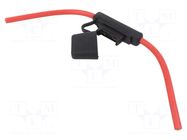 Fuse holder; 29.7mm; 100A; Leads: cables; 32V; Wire colour: red OPTIFUSE