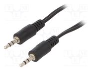 Cable; Jack 3.5mm 3pin plug,both sides; 1.2m; black; PVC GEMBIRD