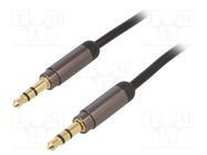Cable; Jack 3.5mm 3pin plug,both sides; 1m; Plating: gold-plated GEMBIRD