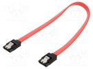 Cable: SATA; SATA plug,both sides; 0.3m; SATA III; red; Cablexpert GEMBIRD