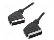 Cable; SCART plug,both sides; 1.8m; black; Øcable: 8mm; PVC GEMBIRD