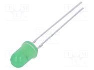 CRLED; 5mm; green; 5800mcd; 30°; Front: convex; 12V; No.of term: 2 OPTOSUPPLY