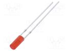 LED; 3mm; red; 330÷500mcd; 110°; Front: flat; 2.1÷2.6V; No.of term: 2 OPTOSUPPLY
