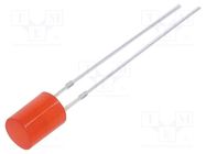 LED; 5mm; red; 330÷500mcd; 140°; Front: flat; 2.1÷2.6V; No.of term: 2 OPTOSUPPLY