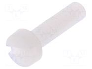 Screw; M4x16; 0.7; Head: cheese head; slotted; 1.3mm; polyamide DREMEC