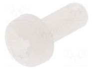 Screw; M3x8; 0.5; Head: cheese head; Pozidriv; 0.8mm; polyamide DREMEC