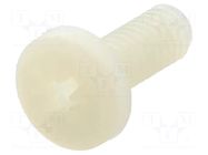 Screw; M4x10; 0.7; Head: cheese head; Pozidriv; 1mm; polyamide DREMEC