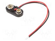 6F22 connector; 6F22,6LR61; Batt.no: 1; snap-on; cables; 100mm KEYSTONE