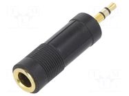 Adapter; Jack 3.5mm 3pin plug,Jack 6,3mm socket; black GEMBIRD
