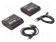 HDMI extender; DC socket x2,HDMI socket x2,RJ45 socket x2 GEMBIRD