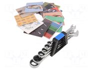 Wrench-set; combination spanner,with ratchet; 6pcs. KING TONY