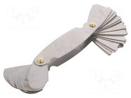 Radius gauges; Range: 7,5÷15; 16pcs. SCALA